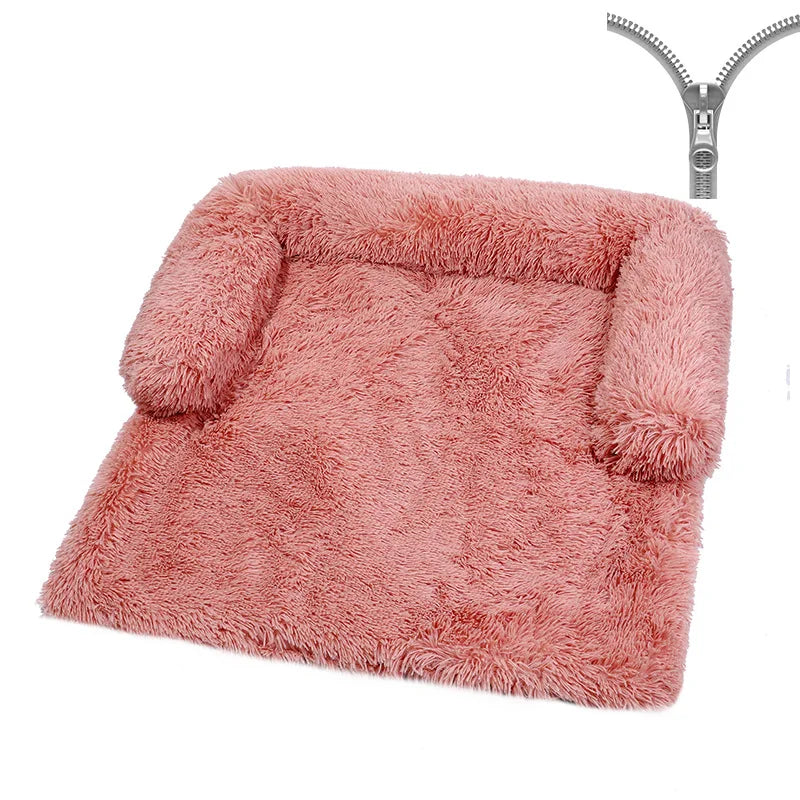 Luxurious Large Dog Sofa Bed with Removable Washable Plush Cover - Perfect for Deep Sleep and Winter Comfort