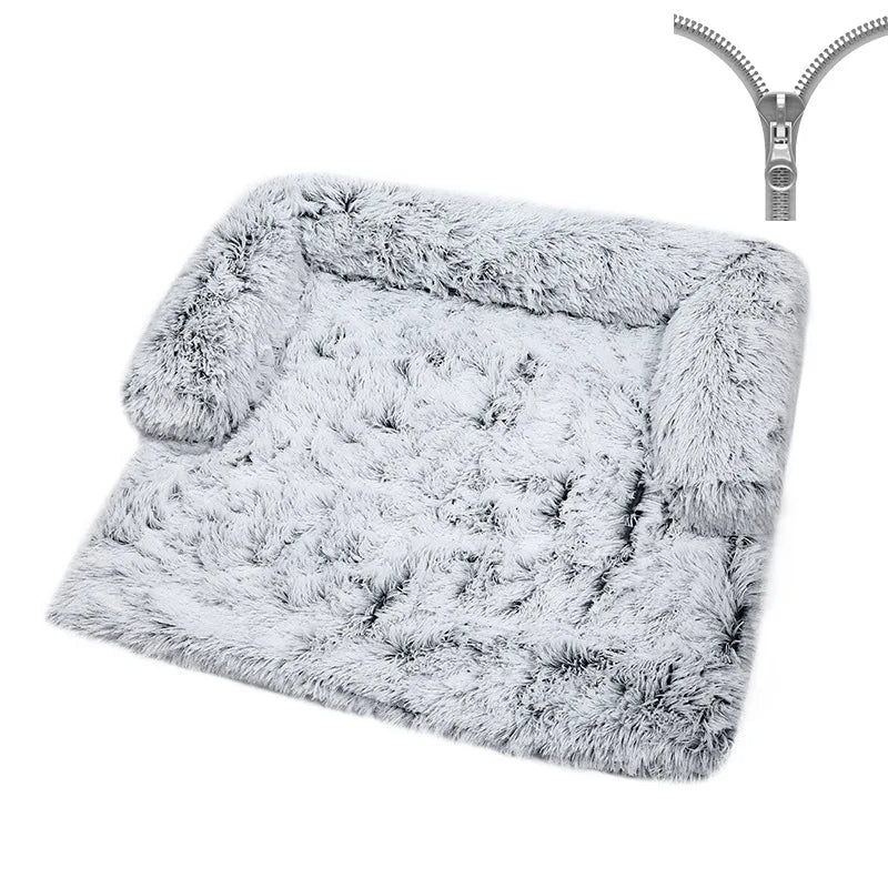 Luxurious Large Dog Sofa Bed with Removable Washable Plush Cover - Perfect for Deep Sleep and Winter Comfort