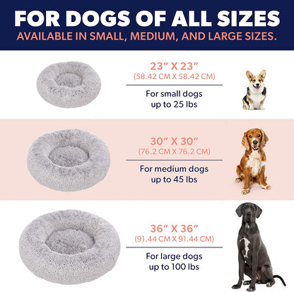 Cozy Small Beige Dog Bed for Dogs Up to 25lbs - Calming Orthopedic Bedding for Anxiety Relief, Joint Support & Ultimate Comfort, Machine Washable