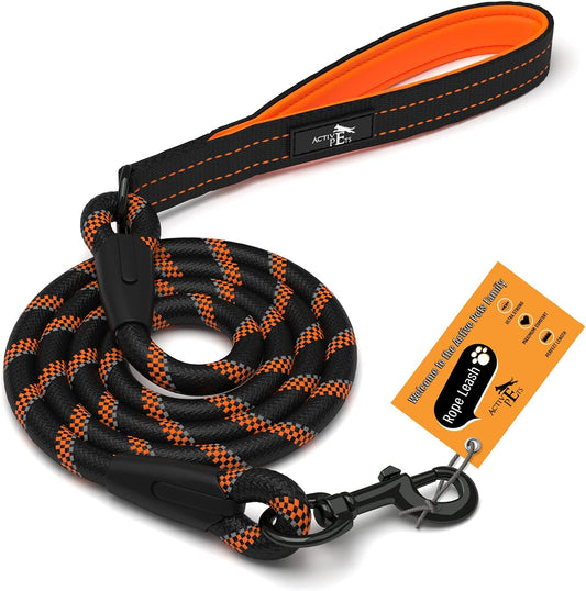 Ultimate Strong Dog Rope Leash with Padded Handle and Reflective Safety Features for All Breeds - Perfect for Training, Running, and Walking