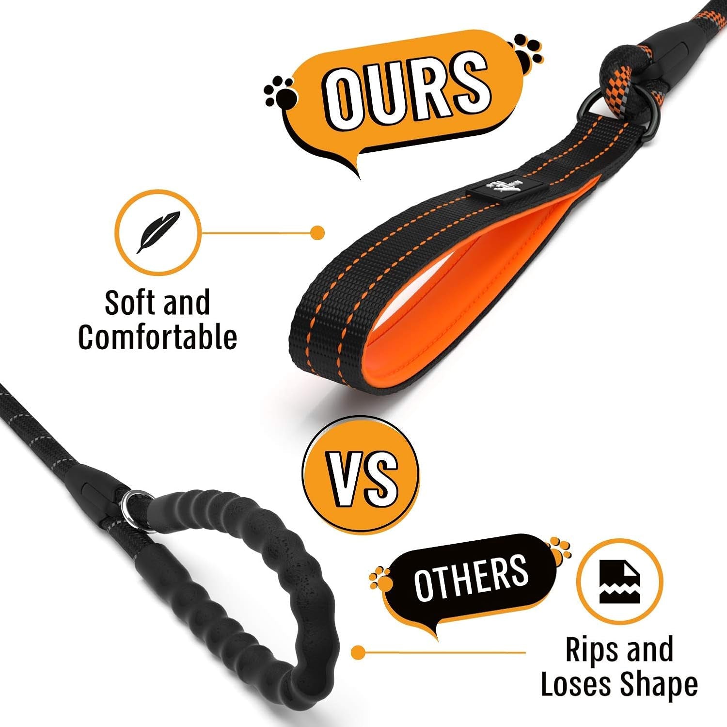 Ultimate Strong Dog Rope Leash with Padded Handle and Reflective Safety Features for All Breeds - Perfect for Training, Running, and Walking