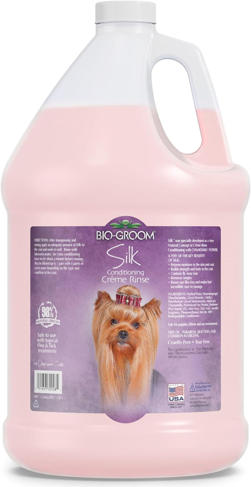 Transform Your Dog's Coat with Our Luxurious Silk Creme Rinse Conditioner - Moisturizing, Tangle-Free, and Made in the USA - 1 Gallon