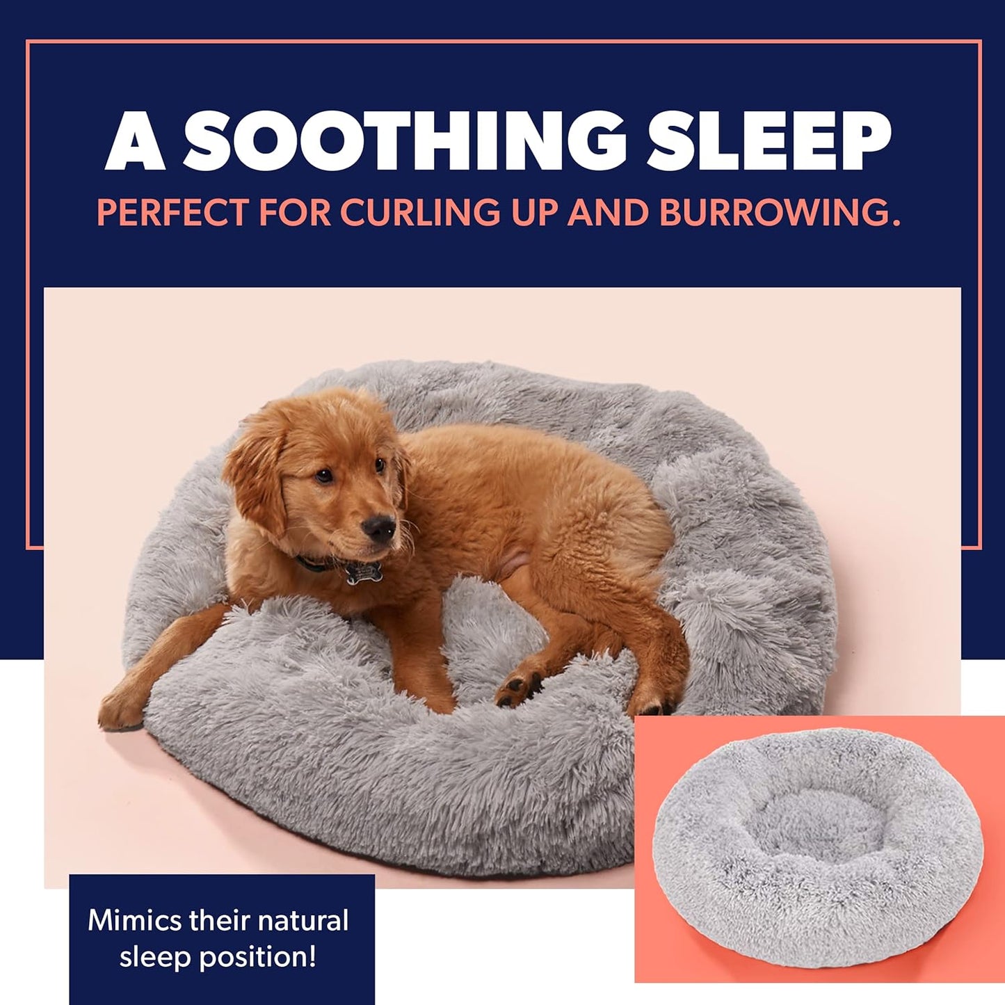 Cozy Small Beige Dog Bed for Dogs Up to 25lbs - Calming Orthopedic Bedding for Anxiety Relief, Joint Support & Ultimate Comfort, Machine Washable