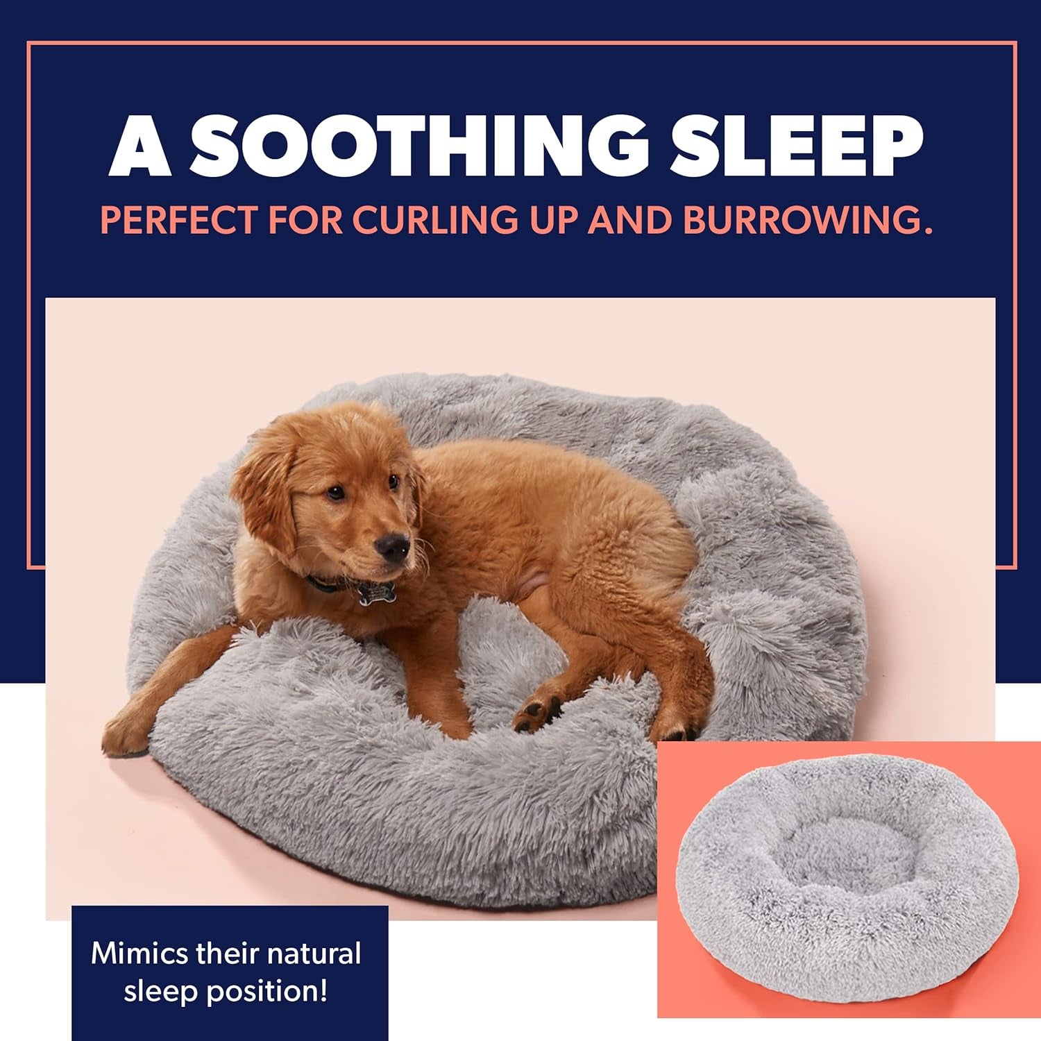 Cozy Small Beige Dog Bed for Dogs Up to 25lbs - Calming Orthopedic Bedding for Anxiety Relief, Joint Support & Ultimate Comfort, Machine Washable