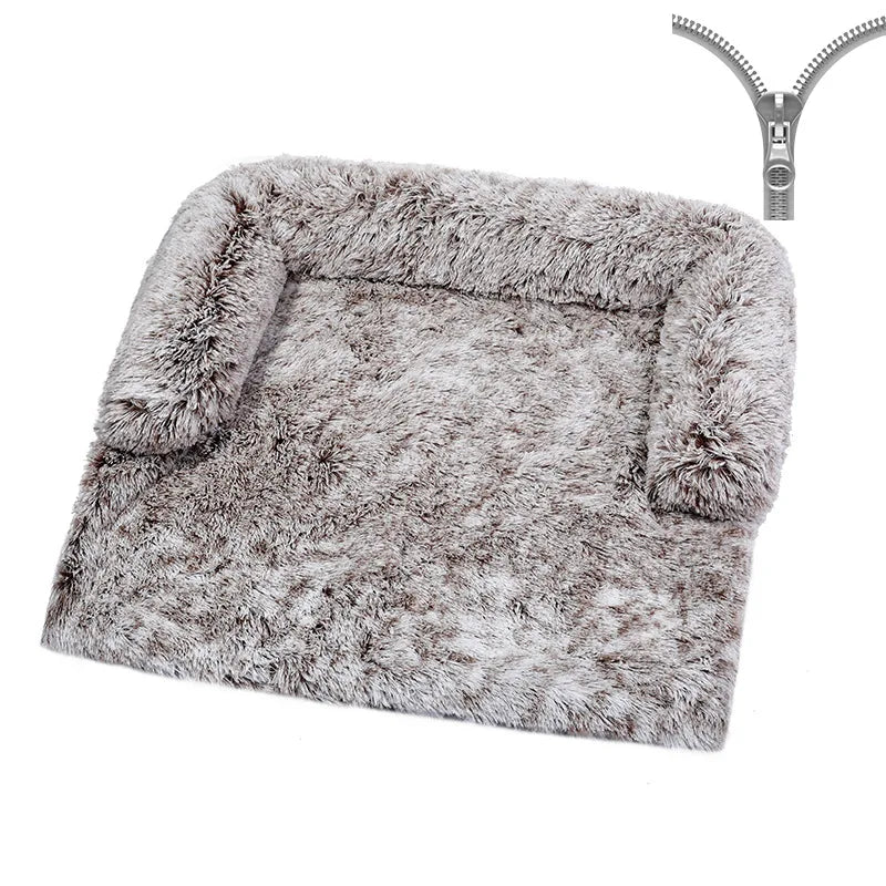 Luxurious Large Dog Sofa Bed with Removable Washable Plush Cover - Perfect for Deep Sleep and Winter Comfort