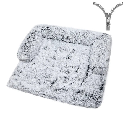 Luxurious Large Dog Sofa Bed with Removable Washable Plush Cover - Perfect for Deep Sleep and Winter Comfort