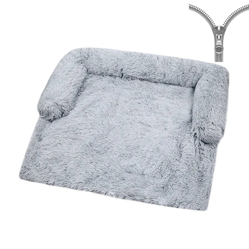 Luxurious Large Dog Sofa Bed with Removable Washable Plush Cover - Perfect for Deep Sleep and Winter Comfort