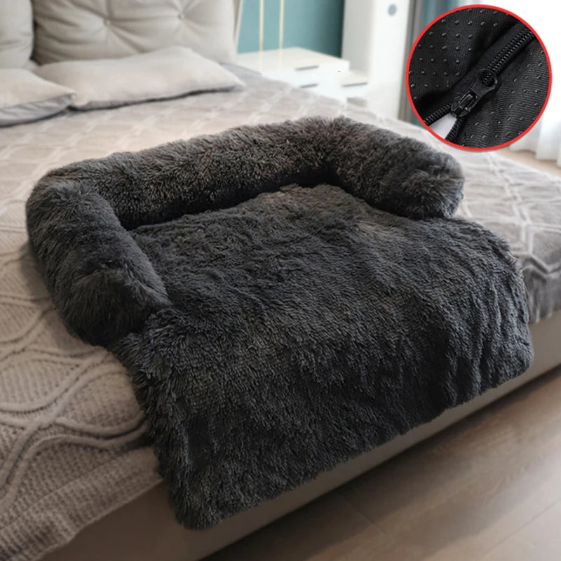 Luxurious Large Dog Sofa Bed with Removable Washable Plush Cover - Perfect for Deep Sleep and Winter Comfort