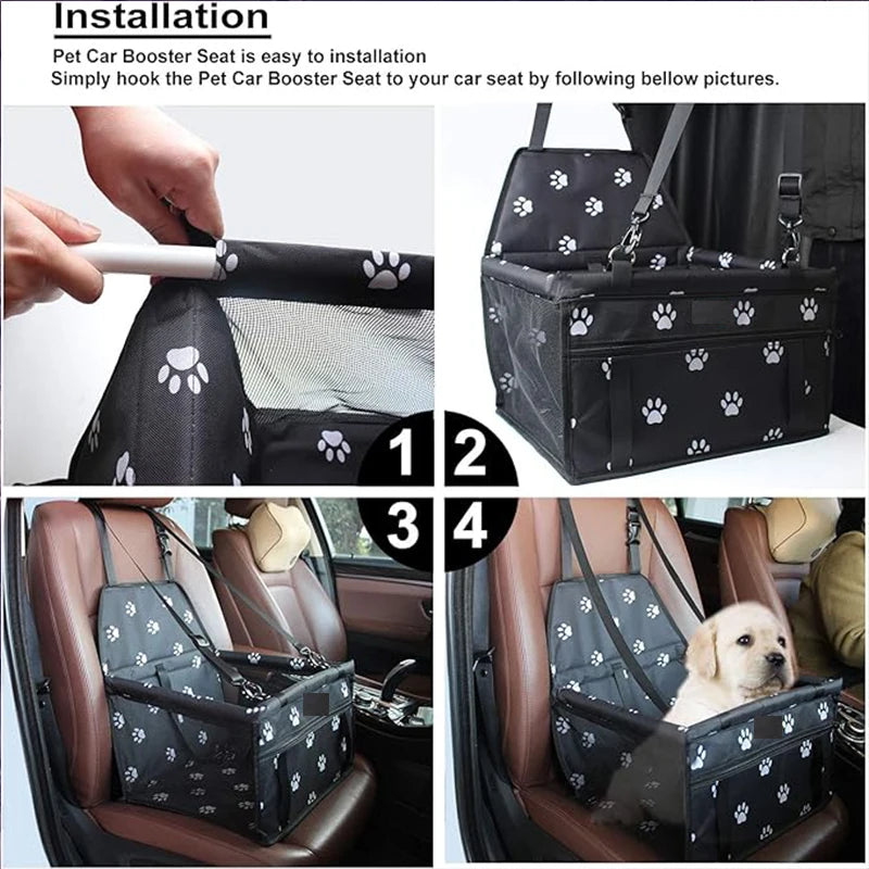 Premium Pet Dog Car Booster Seat - Safe, Comfortable, and Foldable Travel Solution for Small Dogs