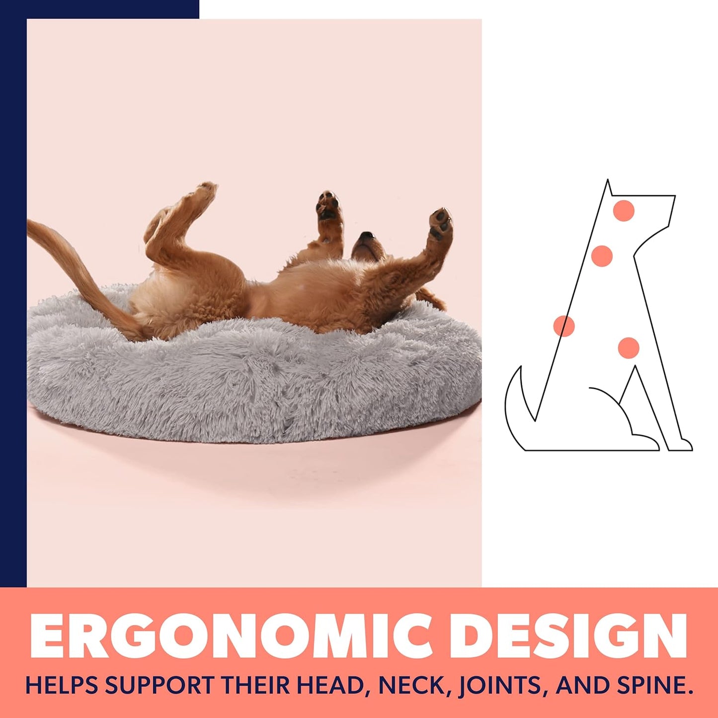 Cozy Small Beige Dog Bed for Dogs Up to 25lbs - Calming Orthopedic Bedding for Anxiety Relief, Joint Support & Ultimate Comfort, Machine Washable