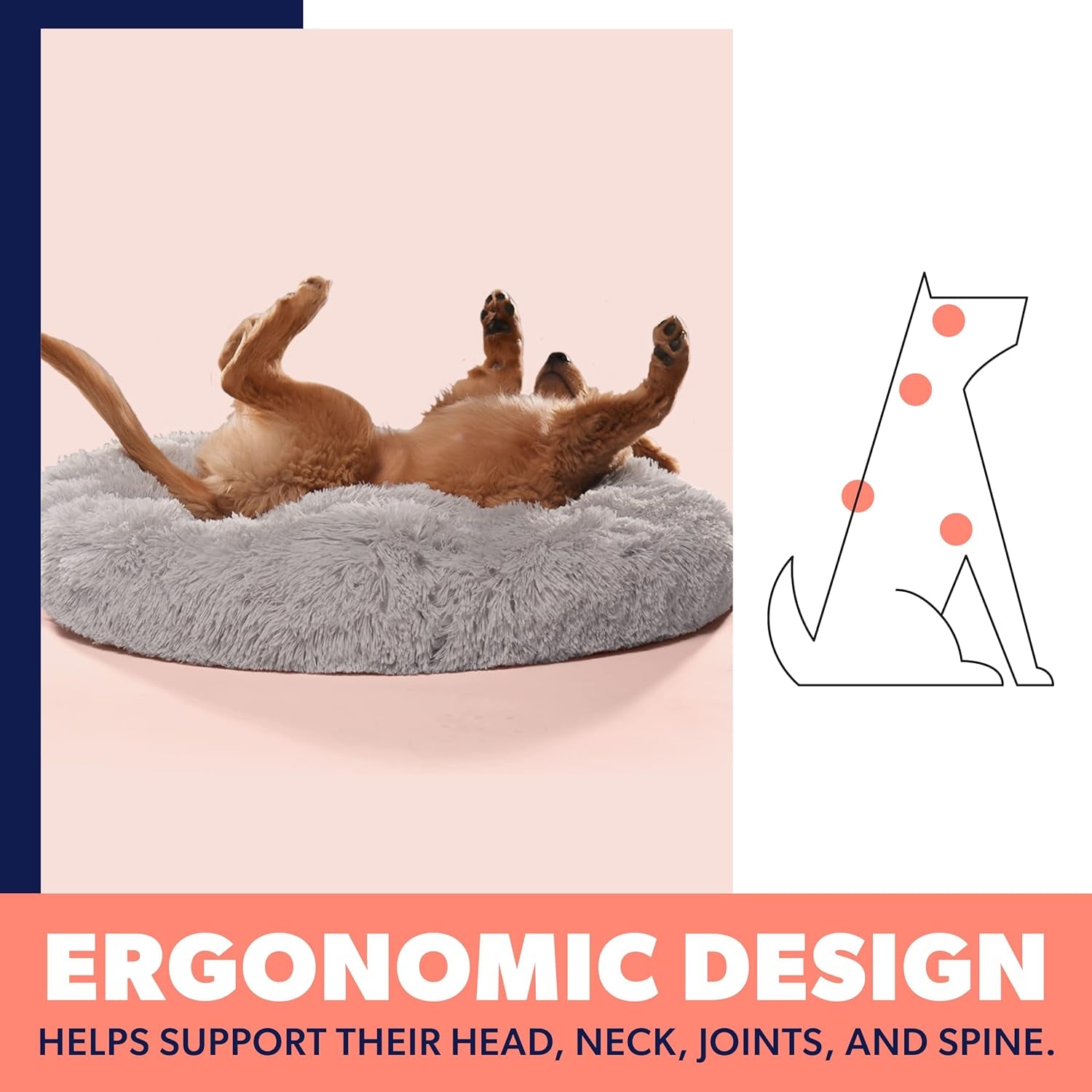 Cozy Small Beige Dog Bed for Dogs Up to 25lbs - Calming Orthopedic Bedding for Anxiety Relief, Joint Support & Ultimate Comfort, Machine Washable