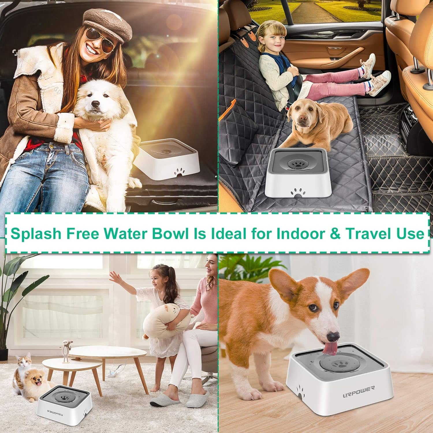 Revolutionary 2.5L No Spill Dog Water Bowl - 85oz Large Capacity Splash Proof Dispenser for Messy Drinkers - Perfect for Travel with Dogs, Cats & Small Pets